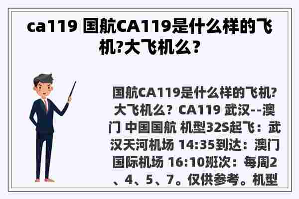 ca119 国航CA119是什么样的飞机?大飞机么？